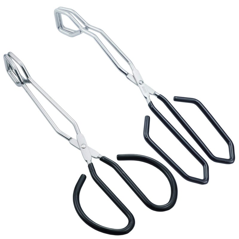 HINMAY Scissor Style Tongs 10-Inch and 11-Inch Set Stainless Steel Wire Tongs, Set of 2 - Image 1